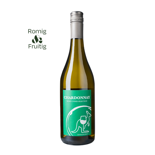 Fles Down Under Selection Chardonnay – moderne Australische Chardonnay met perzik, citrus en subtiele vanille.