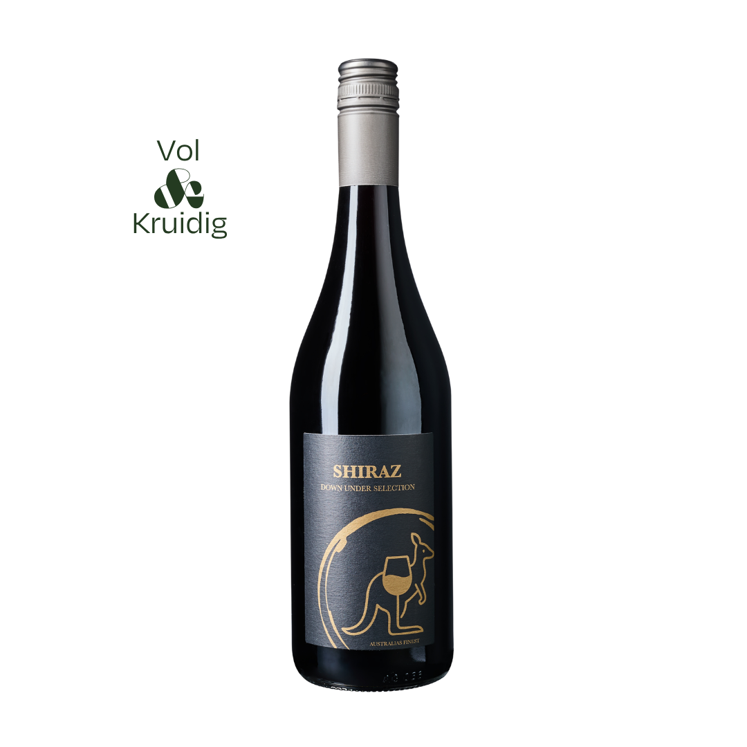 Fles Down Under Selection Shiraz – volle Australische rode wijn met donker fruit, kruiden en zachte tannines