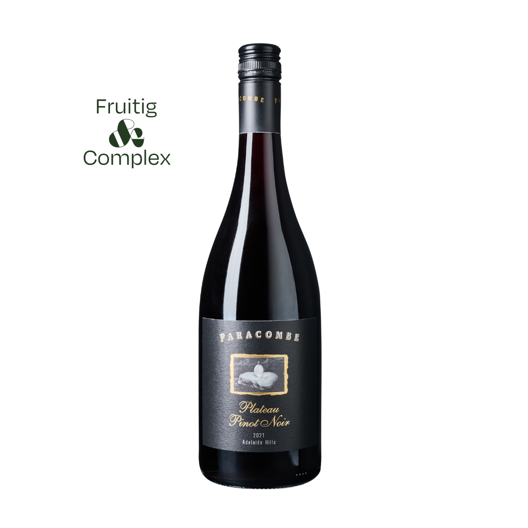 Fles Paracombe Plateau Pinot Noir – elegante Australische Pinot Noir uit Adelaide Hills met rood fruit en aardse aroma’s